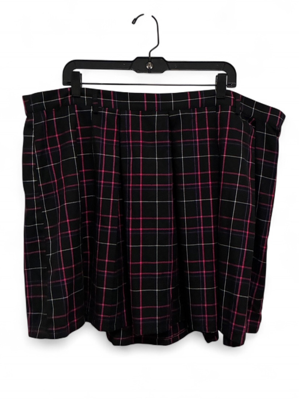 Hot Topic Black Pink Purple White Plaid Mini Skirt